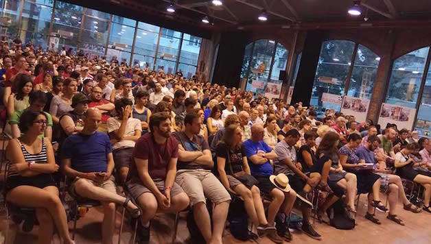 Public. Barcelona. 100 years since the Russian Revolution. Cien anos de Revolucion de Octubre. 2017-07-19